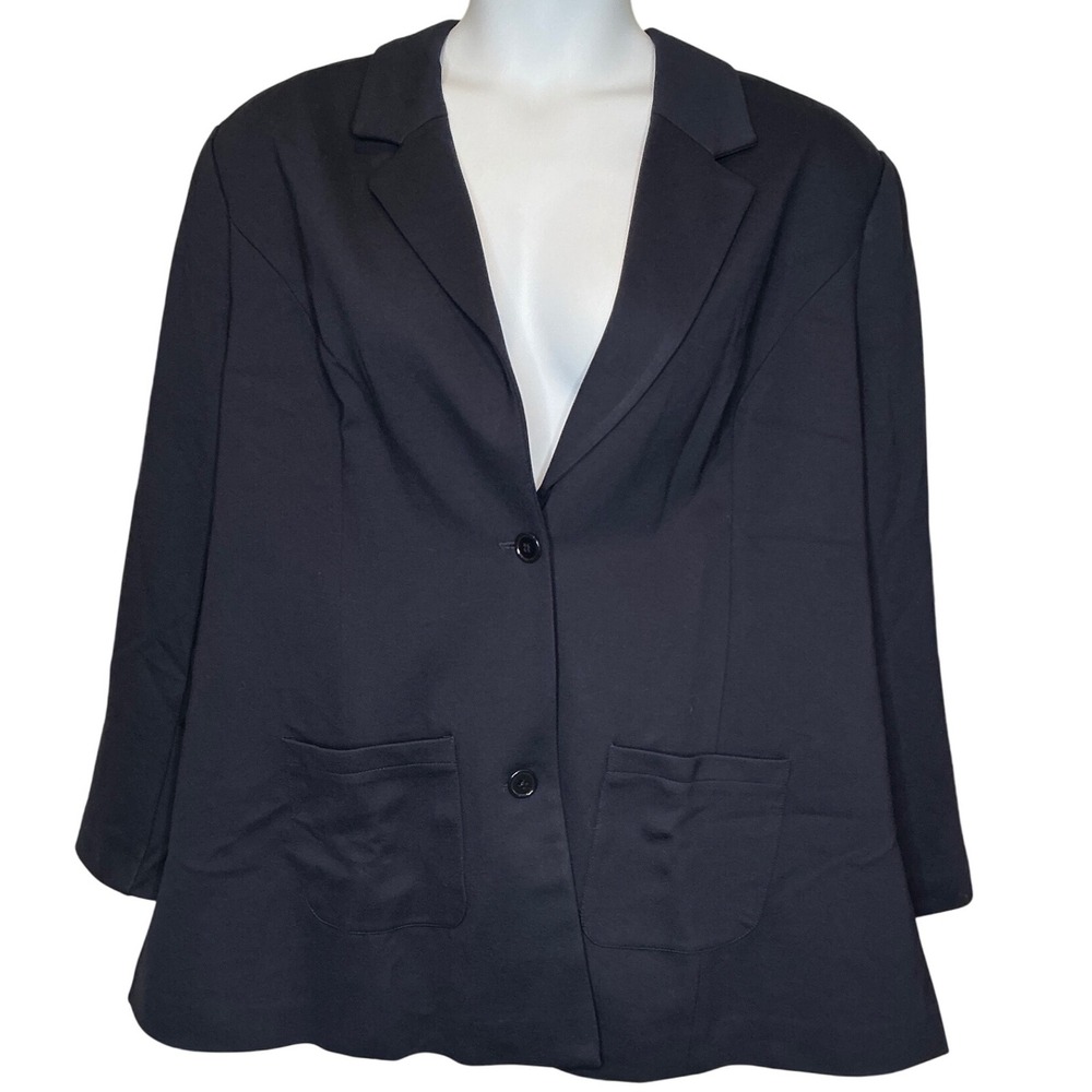 Diane Gilman DG2 Womens Pea Coat Sz 3X Navy Blue Coastal Nautical Preppy Classic